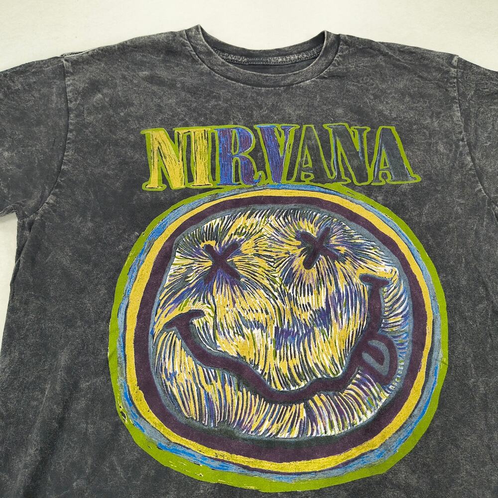 Nirvana Band Casual Crew Neck Graphic Shirt Adult Mens Size M Black Green